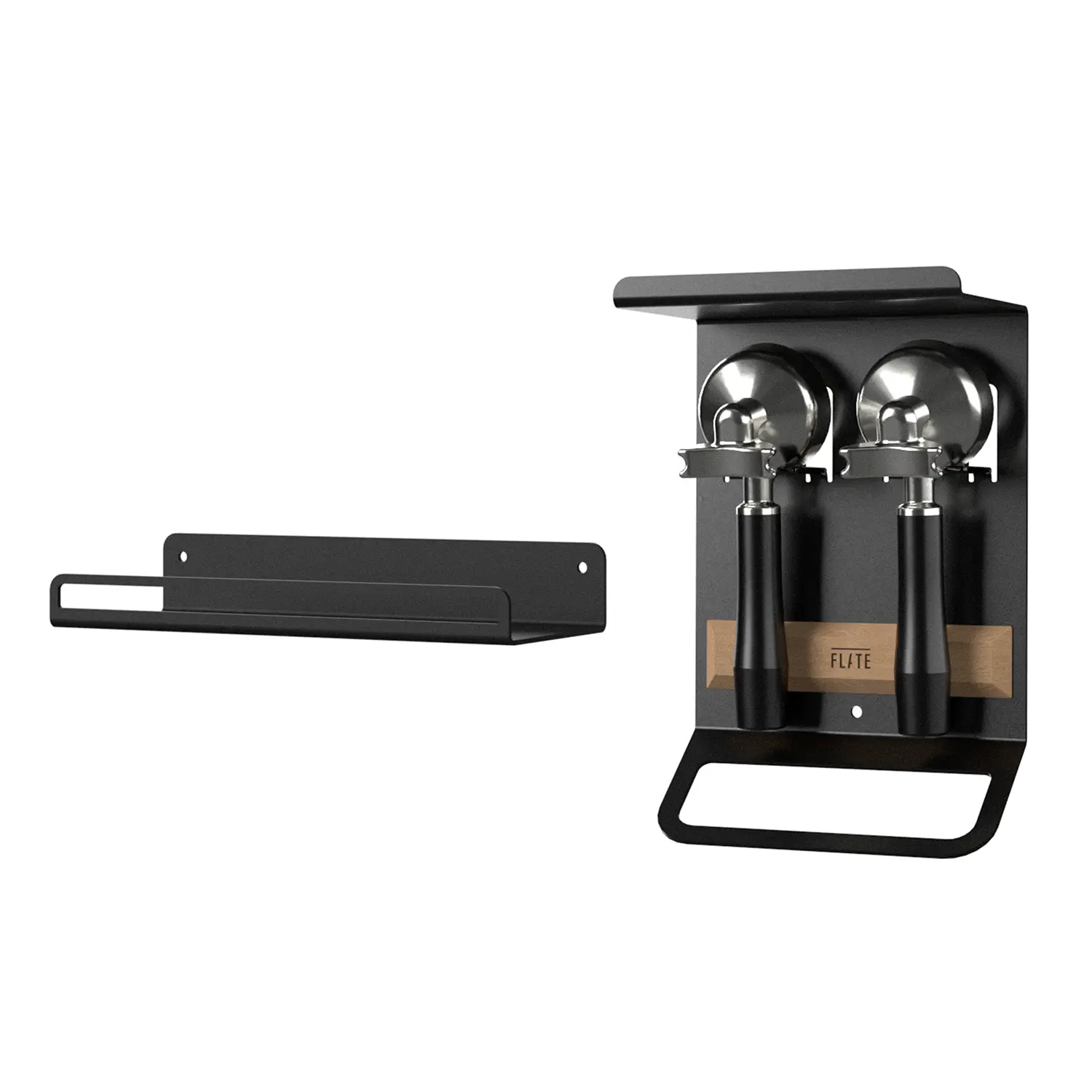 FLATE® Barista Rack Mini + Universal Shelf Bundle (Schwarz) FLATE® Store