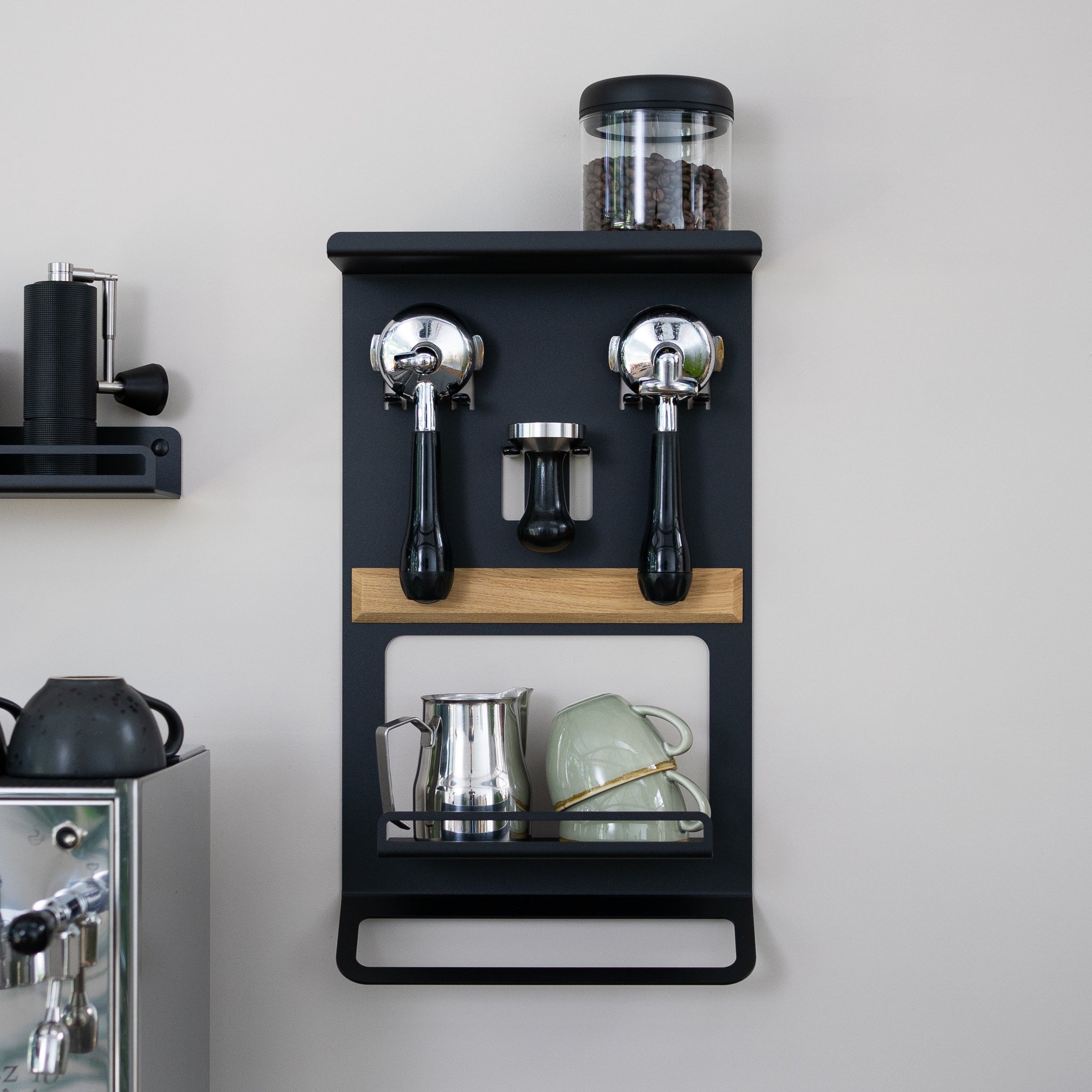 FLATE® Barista Rack: Shelve for portafilters and barista accessories
